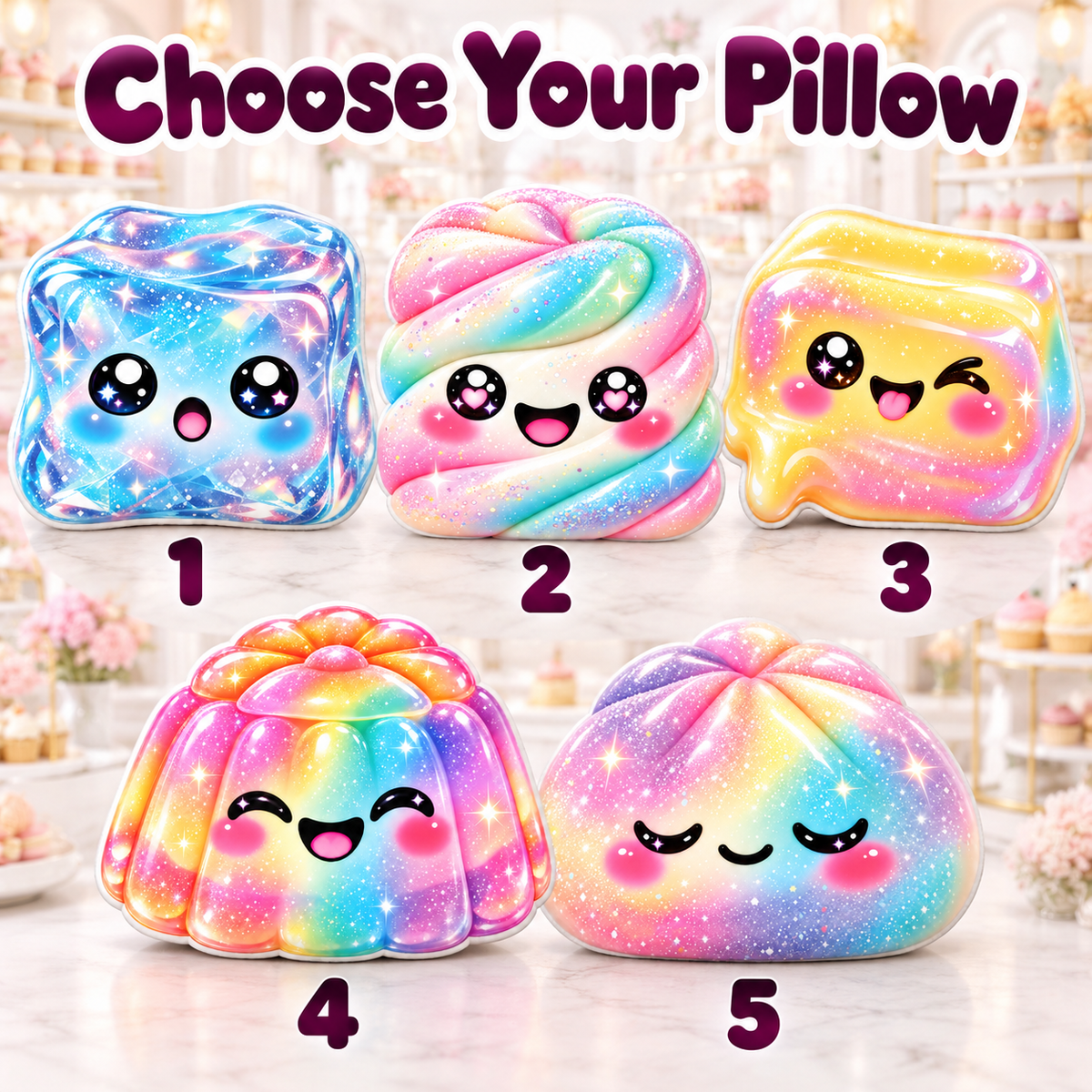 Rainbow Squishy Character Custom Shaped Pillow - Personalized Custom Pillow - Gifts for Kids