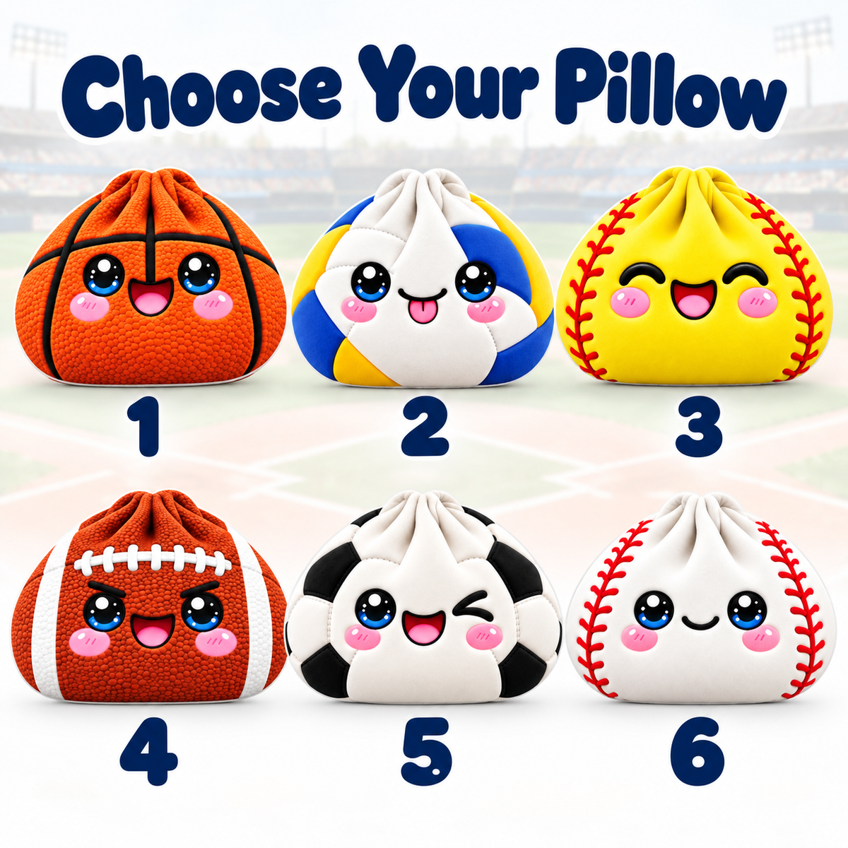 Sports Dumpling Custom Shaped Pillow - Personalized Custom Pillow - Gifts for Kids