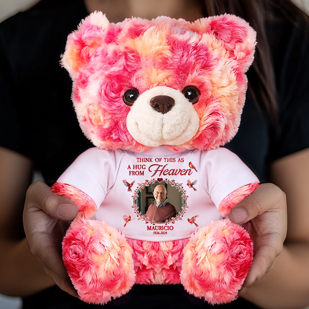 A Hug From Heaven Glitter - Memorial Personalized Custom Teddy Bear Plush