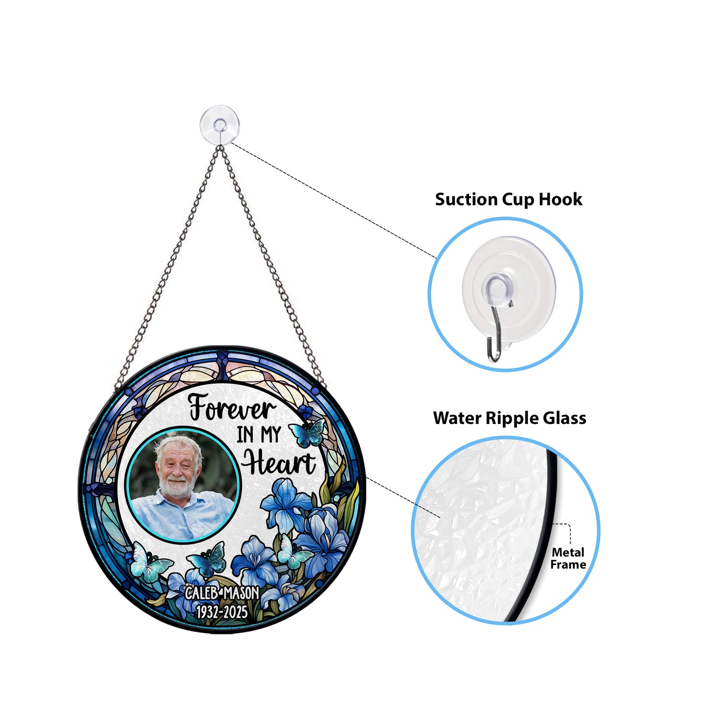 I'm Always With You - Personalized Photo Stained Glass Window Hanging Suncatcher