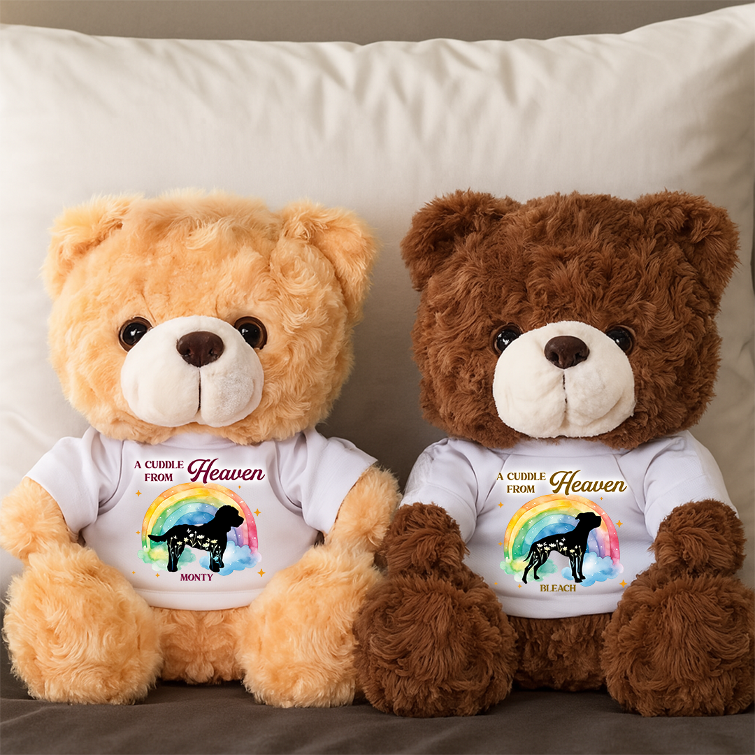 A Cuddle From Heaven Dog Loss- Personalized Custom Teddy Bear Plush