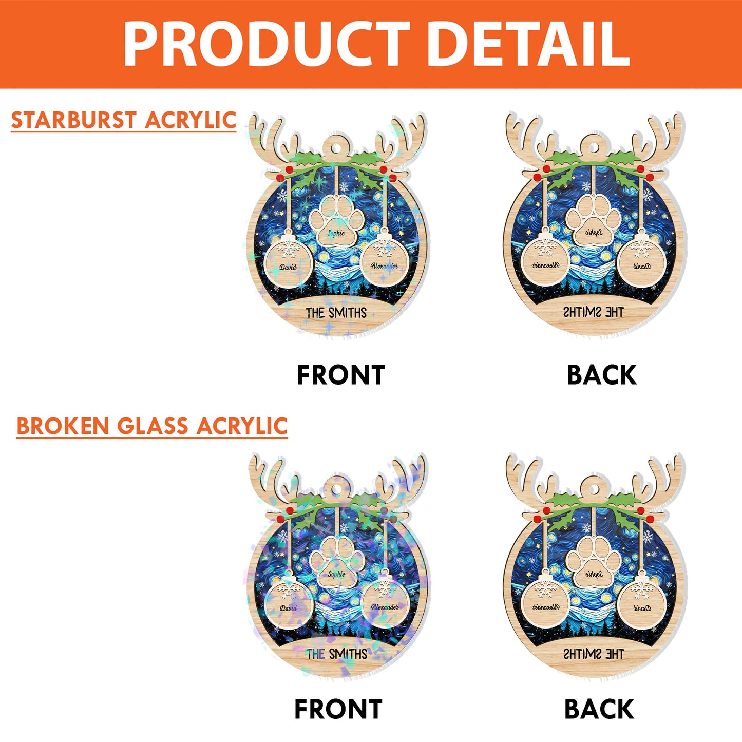 Our Family - Custom Shape Hologram Ornament