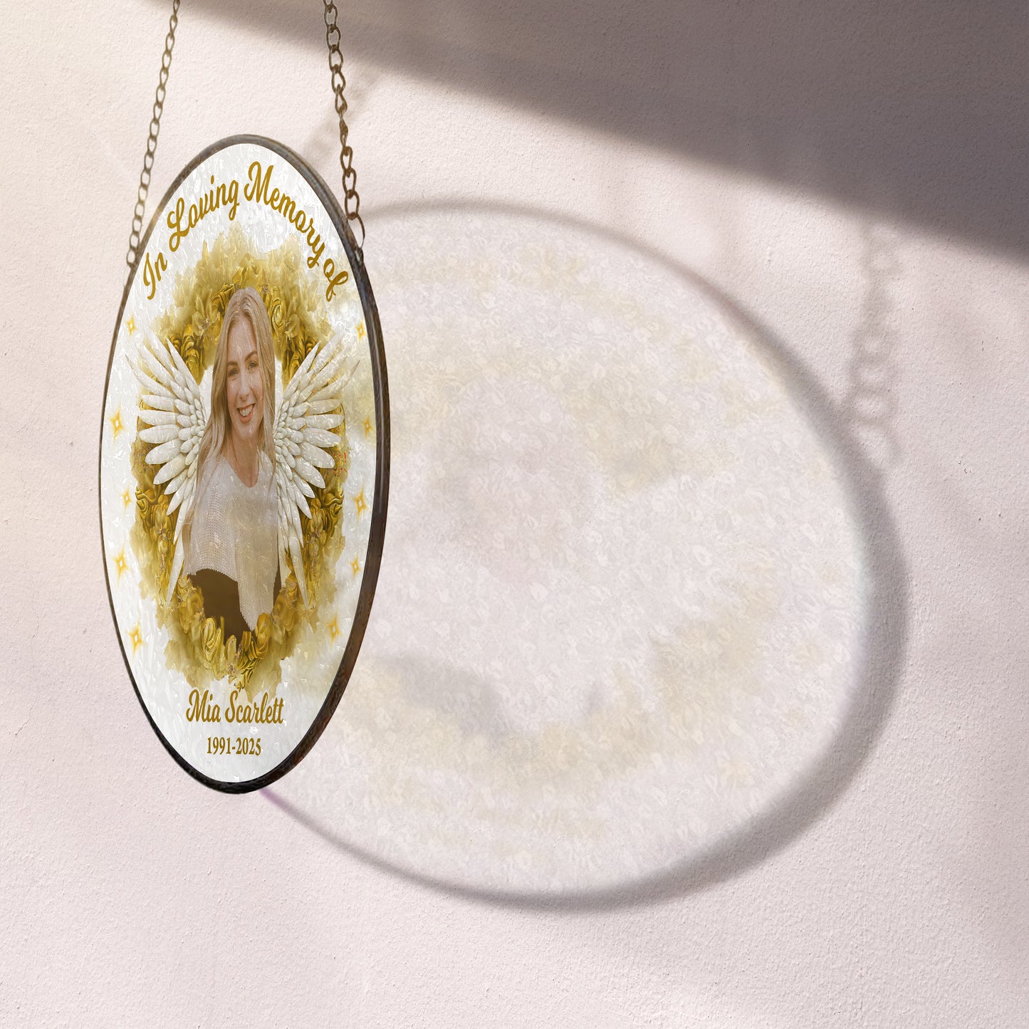 In Loving Memory Of - Personalized Photo Stained Glass Window Hanging Suncatcher