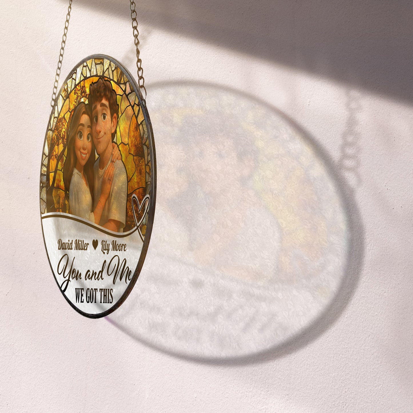You and Me We Got This - Personalized Photo Stained Glass Window Hanging Suncatcher