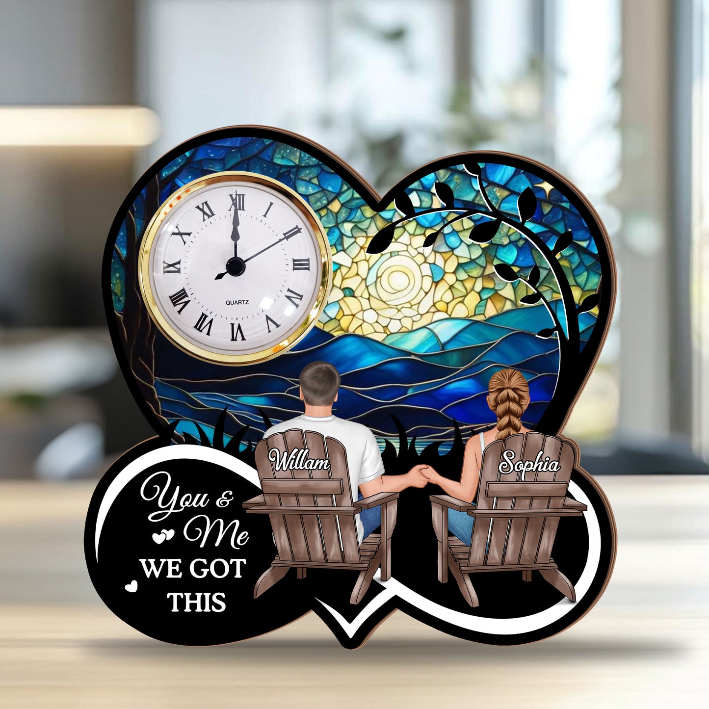 Love That Grows With Time - Desk Clock Plaque Personalized Gifts