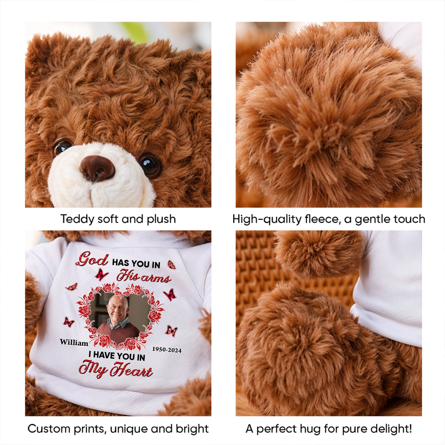 Missing You A Hug From Heaven - Personalized Custom Teddy Bear Plush