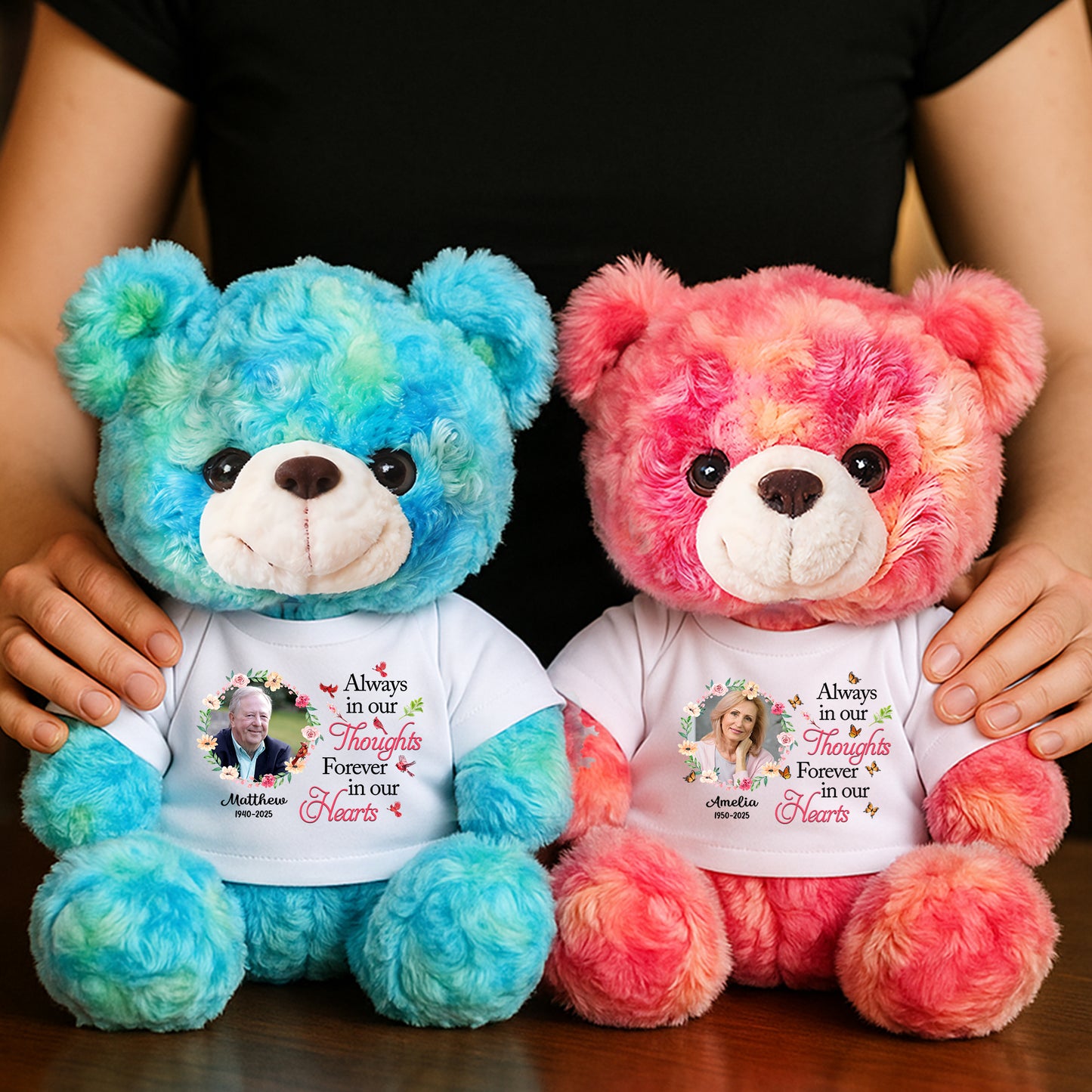A Hug From Heaven Flowers - Memorial Personalized Custom Teddy Bear Plush