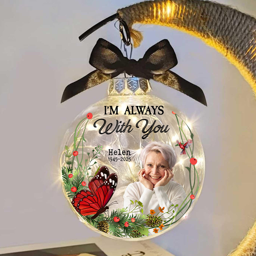 Always With You - Personalized Memorial Moon Led Lamp - Remembrance Gift, Sympathy Gift