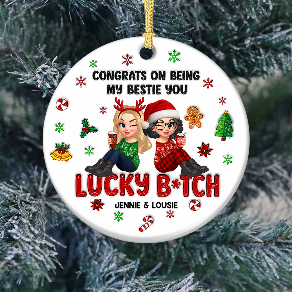 Congrats On Being My Bestie Gifts For Friends - Real 3D Ceramic Ornament