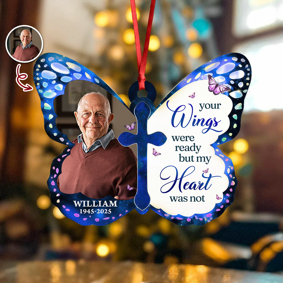 Forever Loved Never Forgotten Memorial Sympathy Gifts For Loss Of Mom, Dad - Real 3D Relief Ornament 2