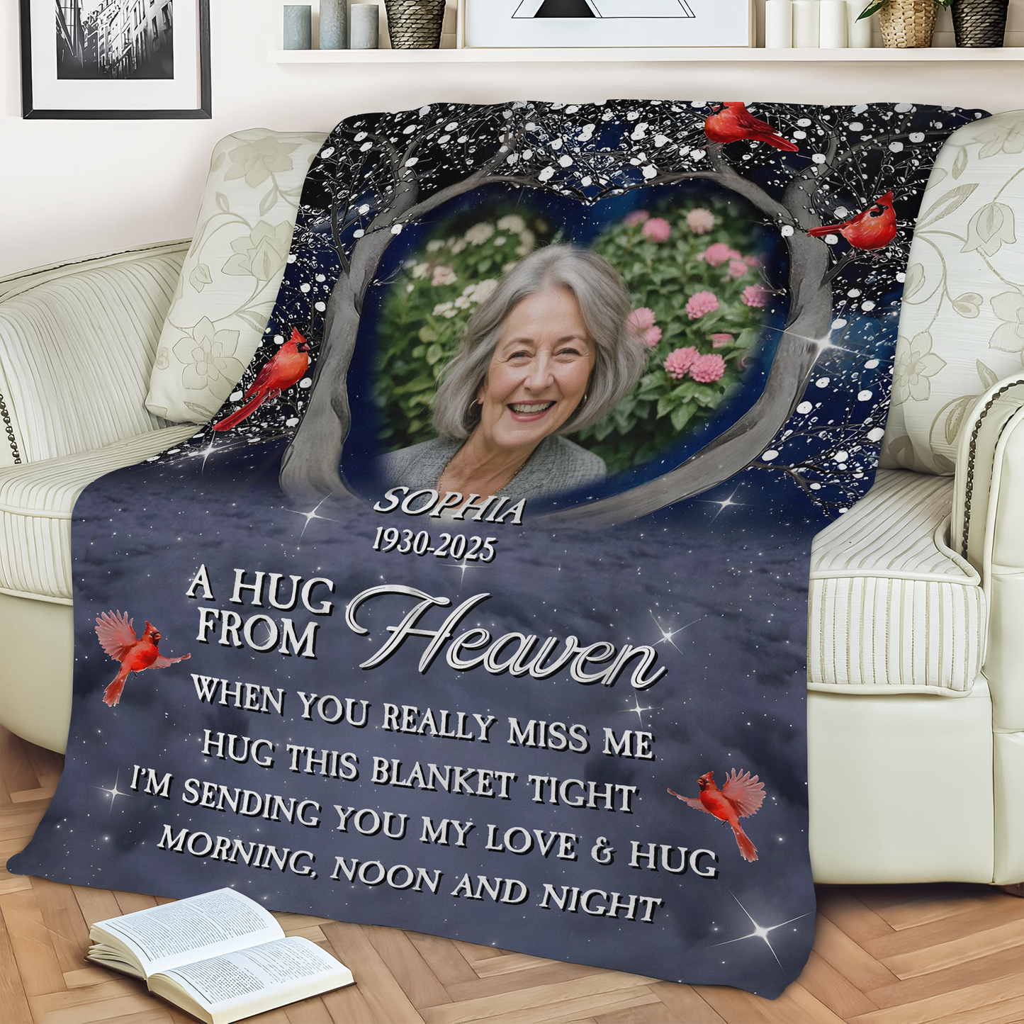 A Hug From Heaven Life Tree Sympathy Gift - Memorial Personalized Custom Blanket