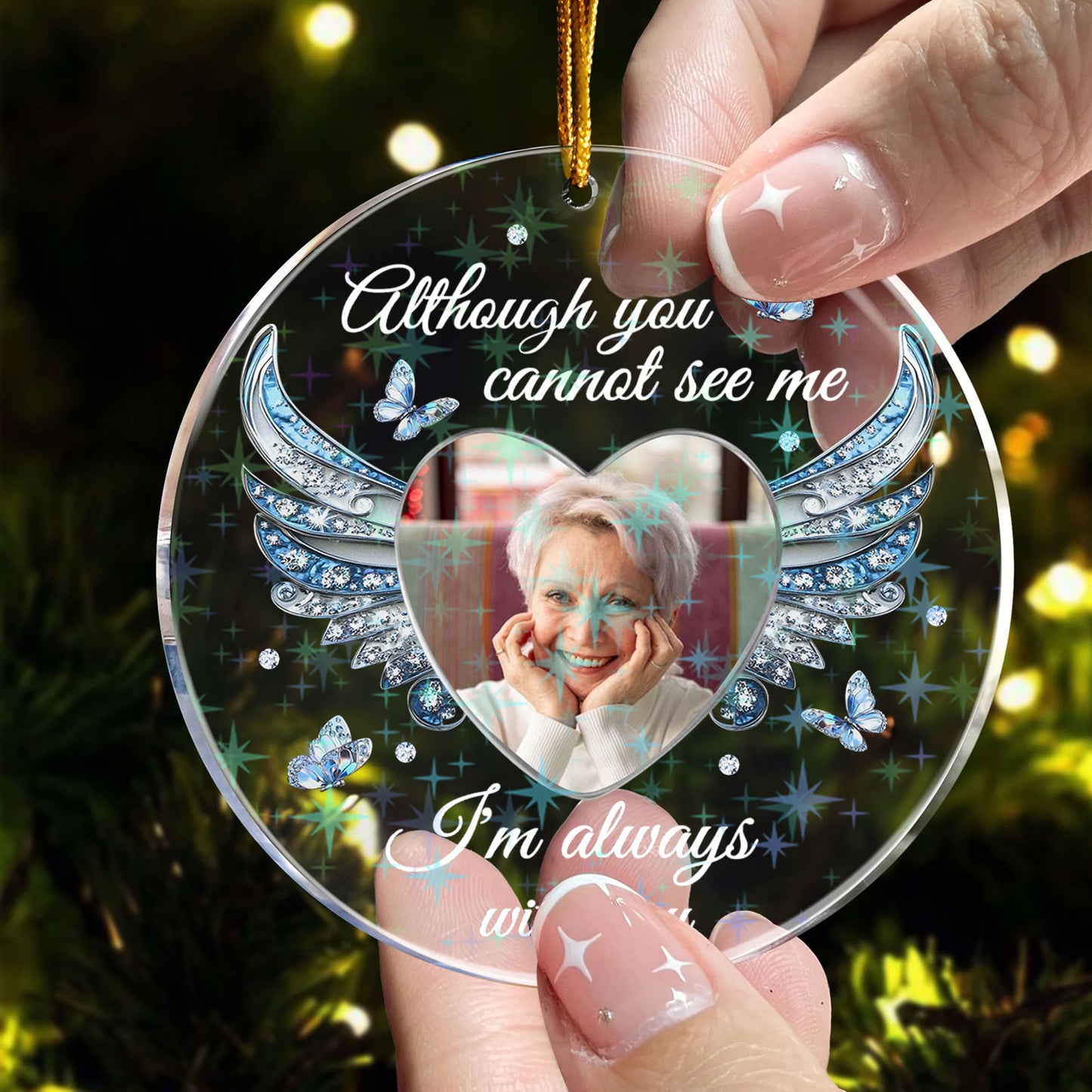 Your Wings Were Ready Christmas Ornament - Custom Shape Hologram Ornament