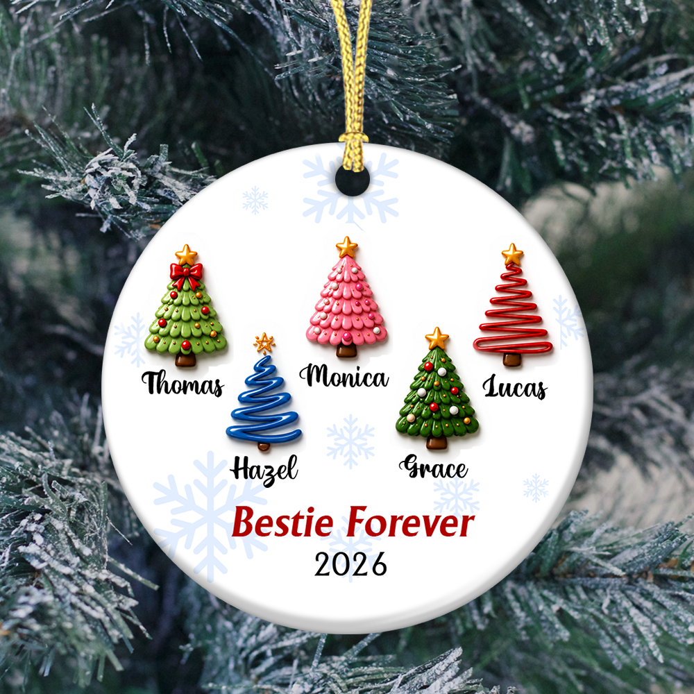 Christmas Keepsake Friends Forever Christmas - Real 3D Ceramic Ornament