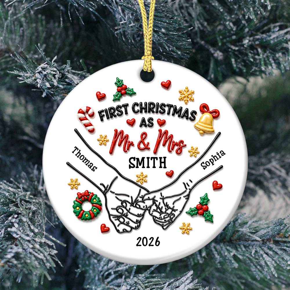 Our First Year - First Christmas - Real 3D Ceramic Ornament