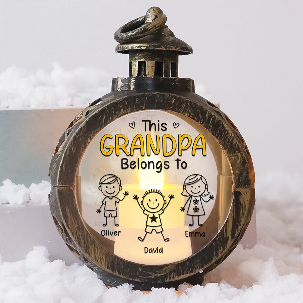 This Grandma Belongs To - Custom Candlelight Lantern Ornament - Christmas Gift For Family Members
