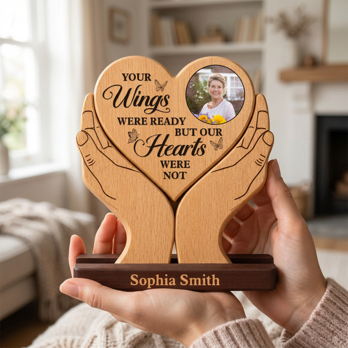 Your Wings Were Ready But My Heart Was Not - Custom Premium Wooden Name Puzzle