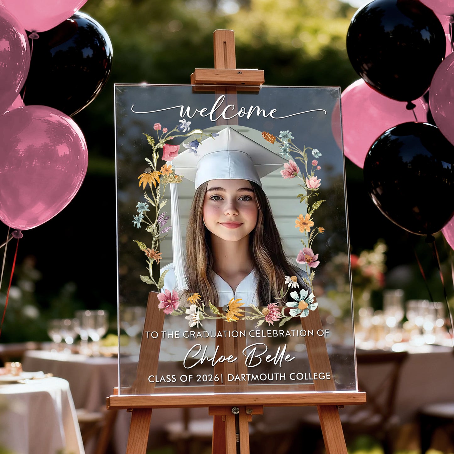 Congrats Graduation - Personalized Graduation Welcome Sign - Custom Acrylic Celebration Sign