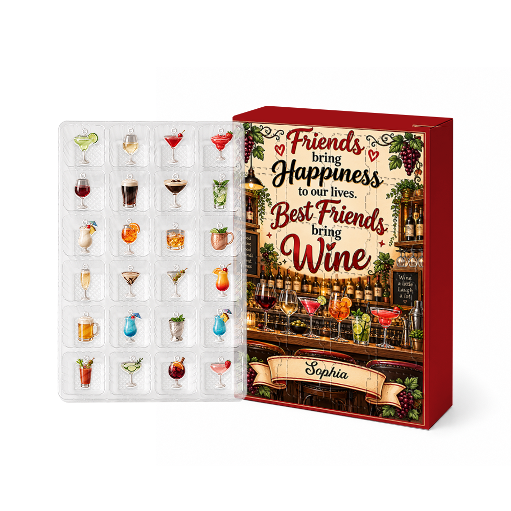 Good Wine Advent Calendar 2026 24 Day Christmas Countdown Box With Cute Figurines - Advent Calendar Box-Box&Acrylic