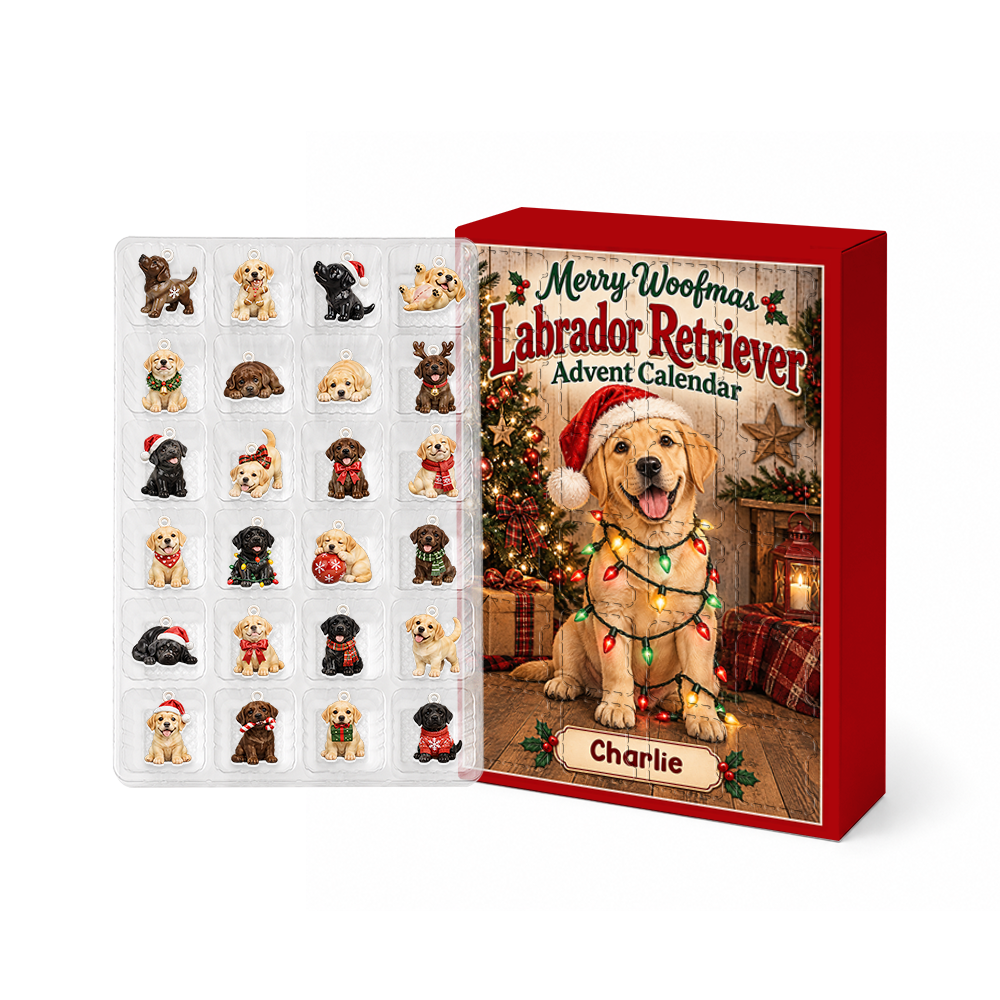 Labrador Retriever Advent Calendar 2026 24 Day Christmas Countdown Box With Cute Figurines - Advent Calendar Box-Box&Acrylic