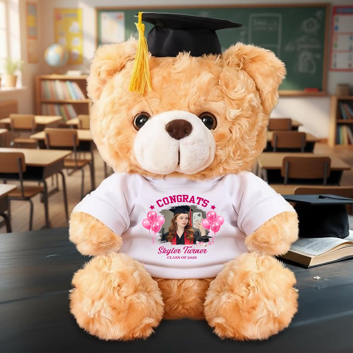 Congrats Graduation 2026 Bubble - Personalized Custom Bunny Plush