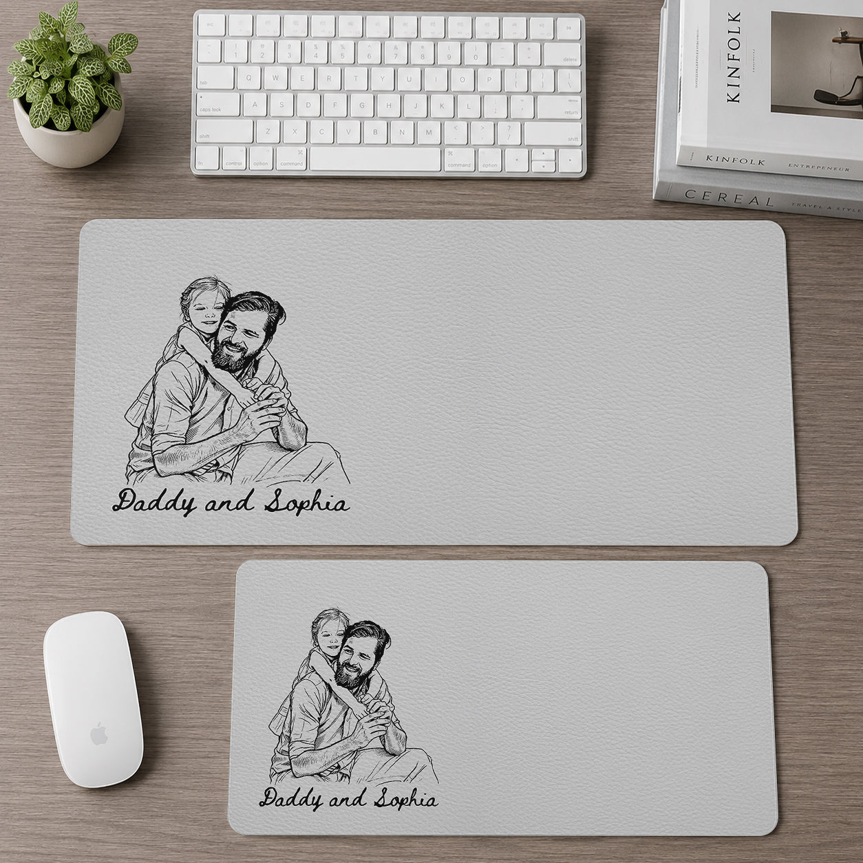 Best Dad Ever - Personalized Leather Desk Mat