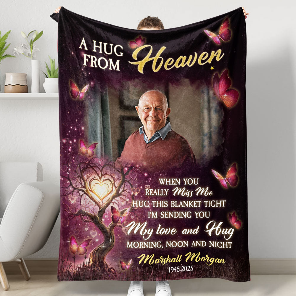 I am Always With You Purple - Memorial Personalized Custom Blanket - Sympathy Gift