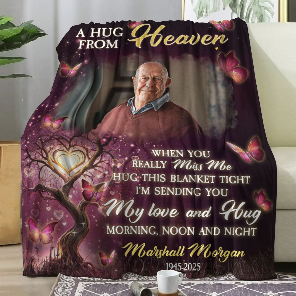 I am Always With You Purple - Memorial Personalized Custom Blanket - Sympathy Gift