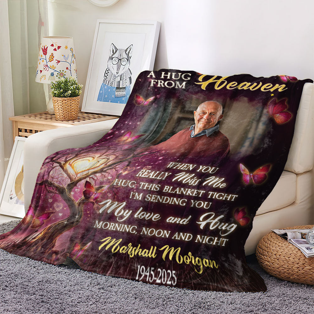 I am Always With You Purple - Memorial Personalized Custom Blanket - Sympathy Gift