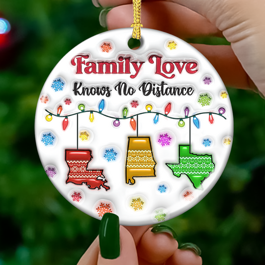 Our New Home - Christmas Gift For Family - Personalized Custom Circle Ceramic Ornament