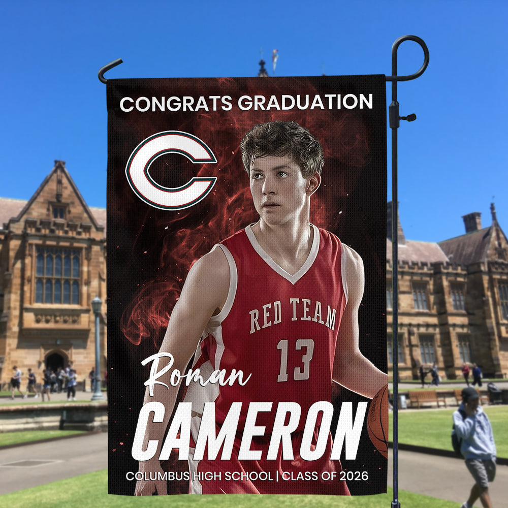 2026 Sport Congrats Graduation Flags - Personalized Graduation Garden Flag