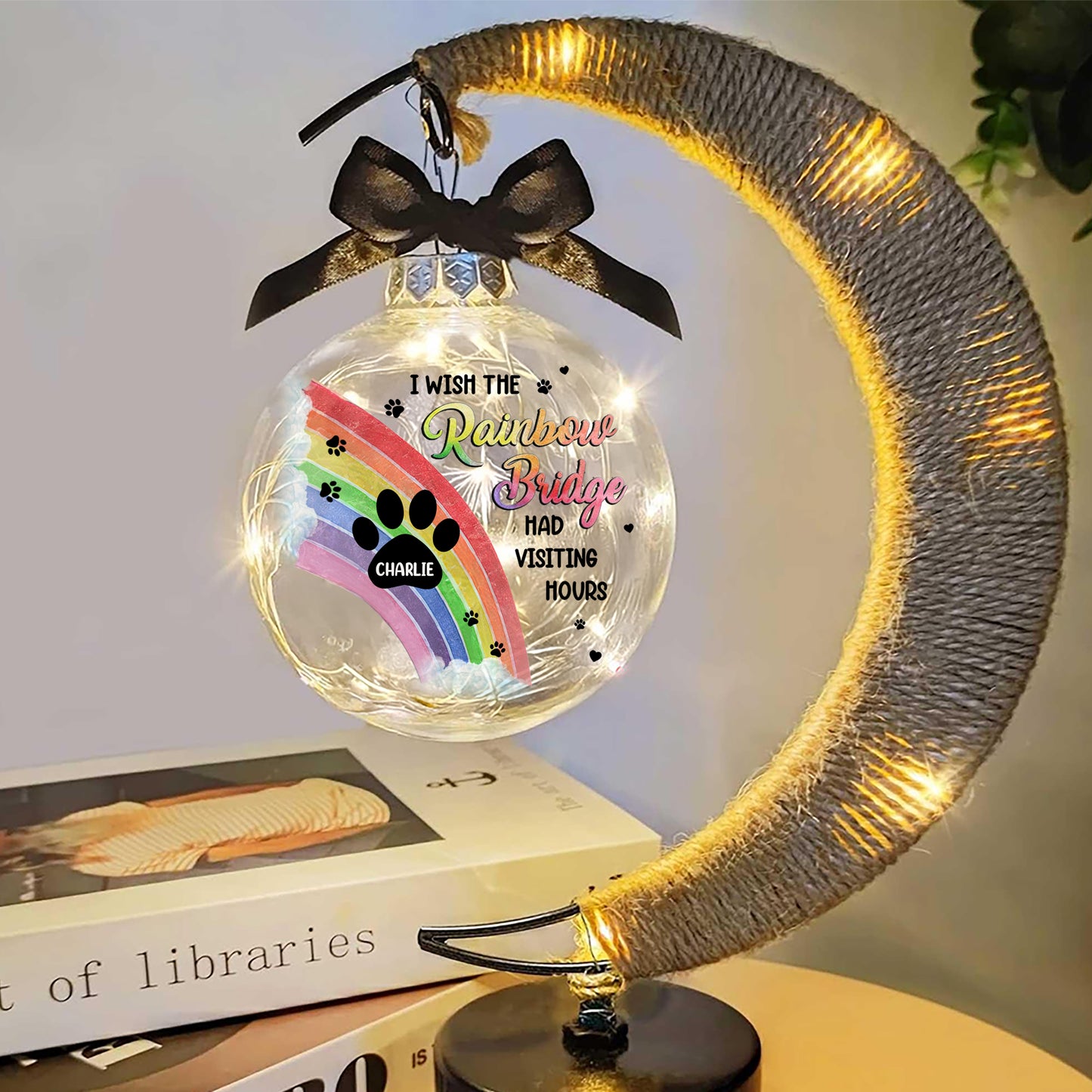 We Will Meet Again - Personalized Memorial Moon Led Lamp - Remembrance Gift, Sympathy Gift