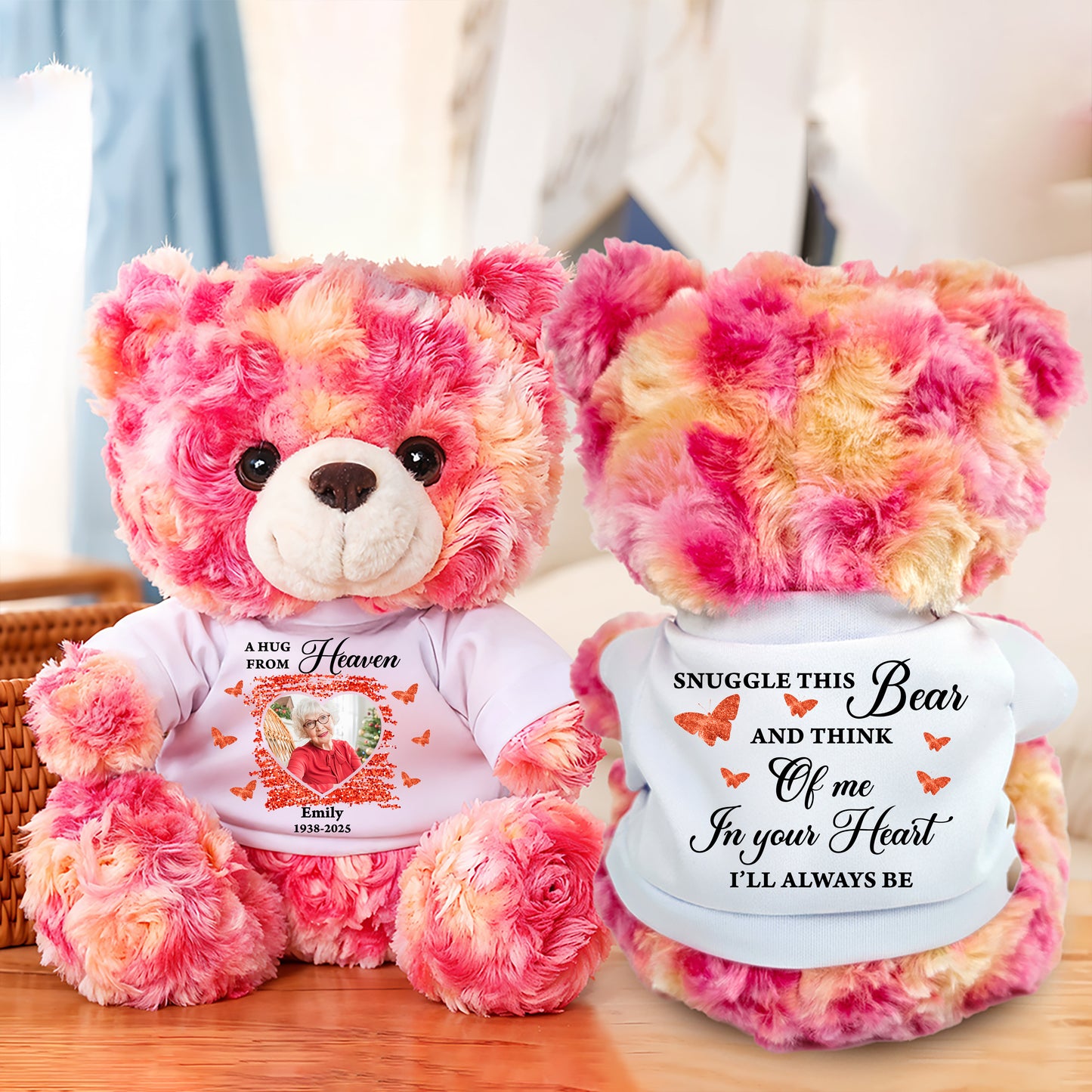 A Hug From Heaven Glitter - Personalized Custom Teddy Bear Plush