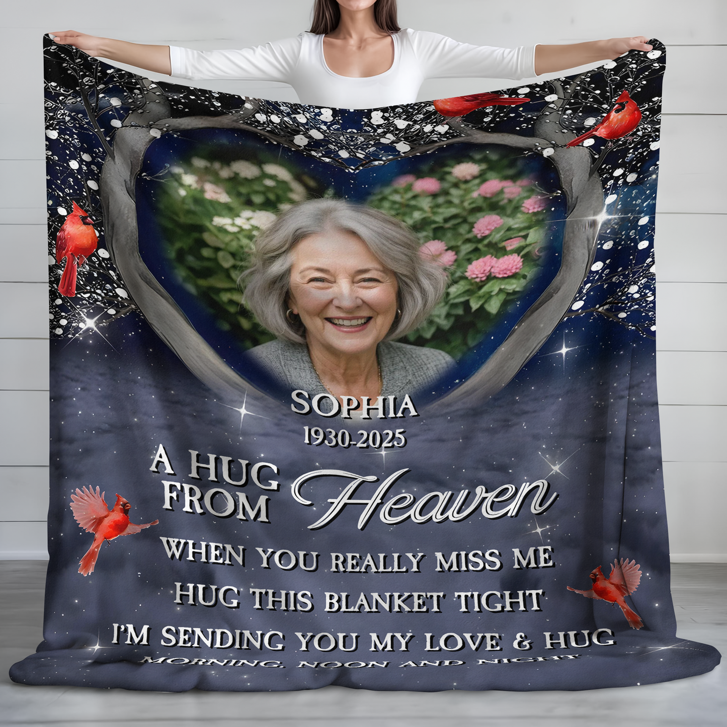 A Hug From Heaven Life Tree Sympathy Gift - Memorial Personalized Custom Blanket