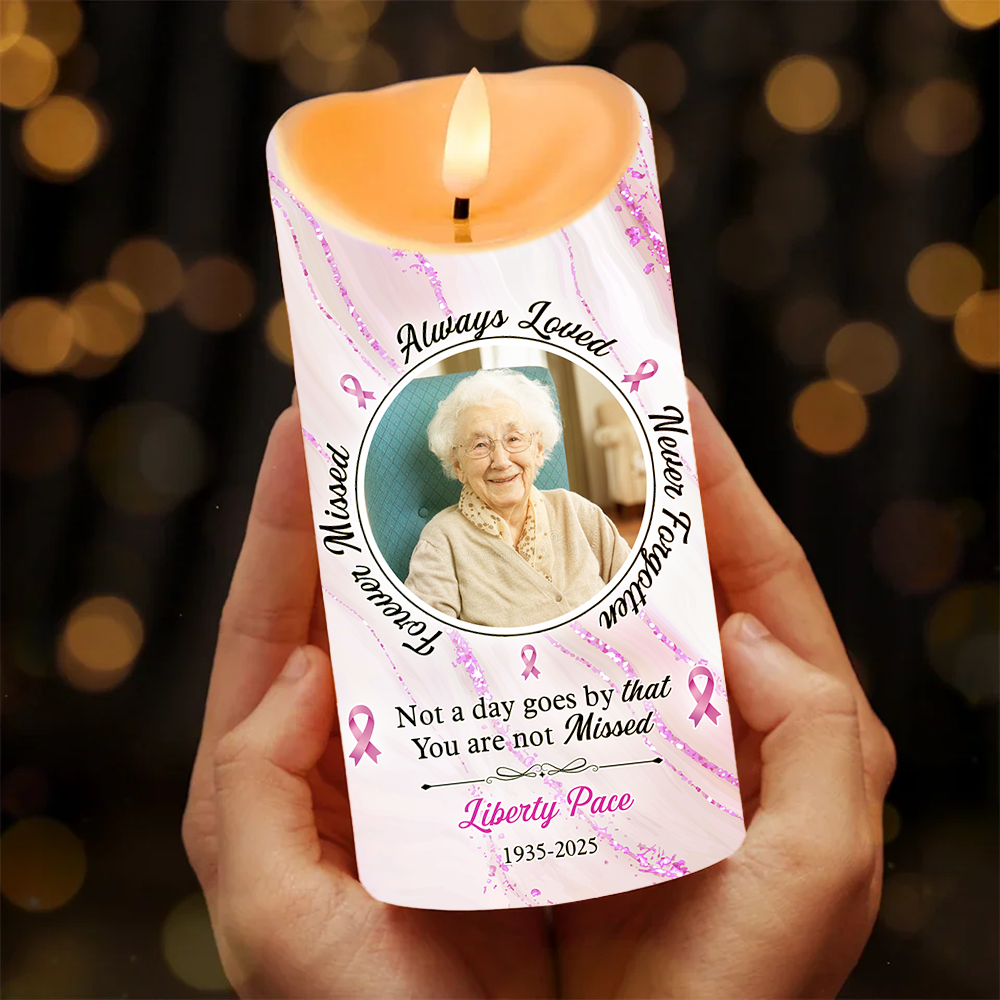 Custom Photo Always In Our Thoughts - Personalized Photo LED Candle