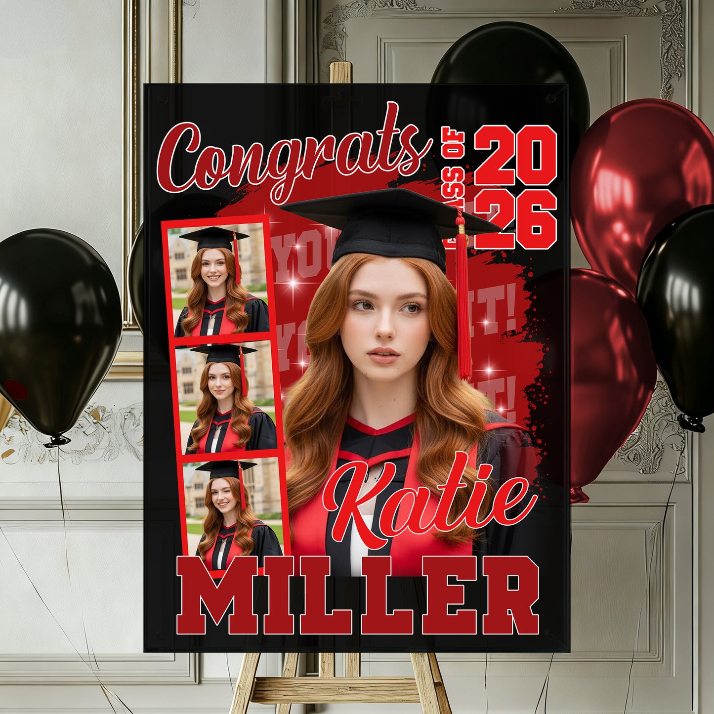Congrats 2026 Graduation - Personalized Graduation Welcome Sign - Custom Acrylic Celebration Sign