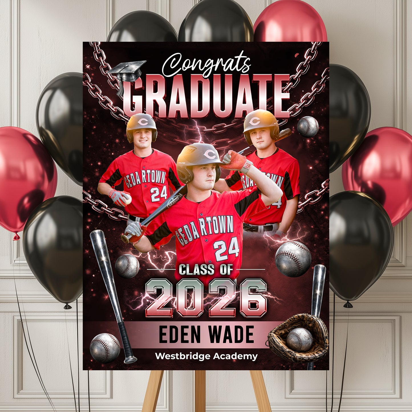 Class Of 2026 Sport Personalized Graduation Welcome Sign - Custom Photo Welcome Sign - Graduation Gifts