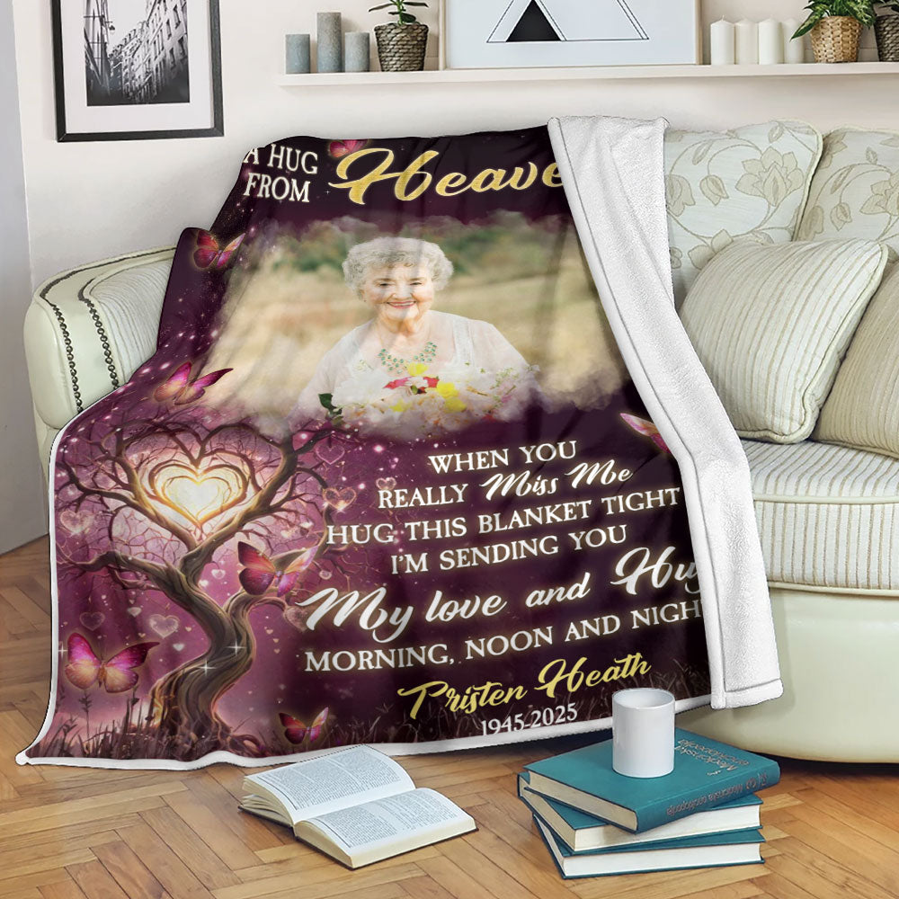 I am Always With You Purple - Memorial Personalized Custom Blanket - Sympathy Gift