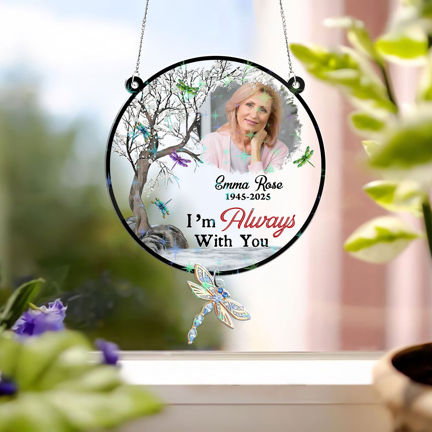 Always With You - Personalized Custom Shape Hologram Window Decor