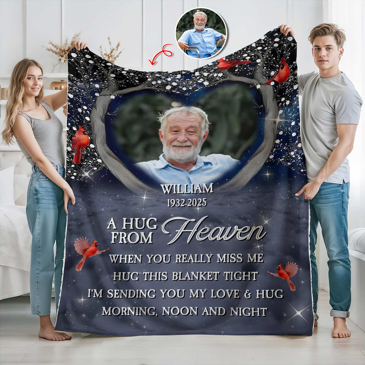 A Hug From Heaven Life Tree Sympathy Gift - Memorial Personalized Custom Blanket