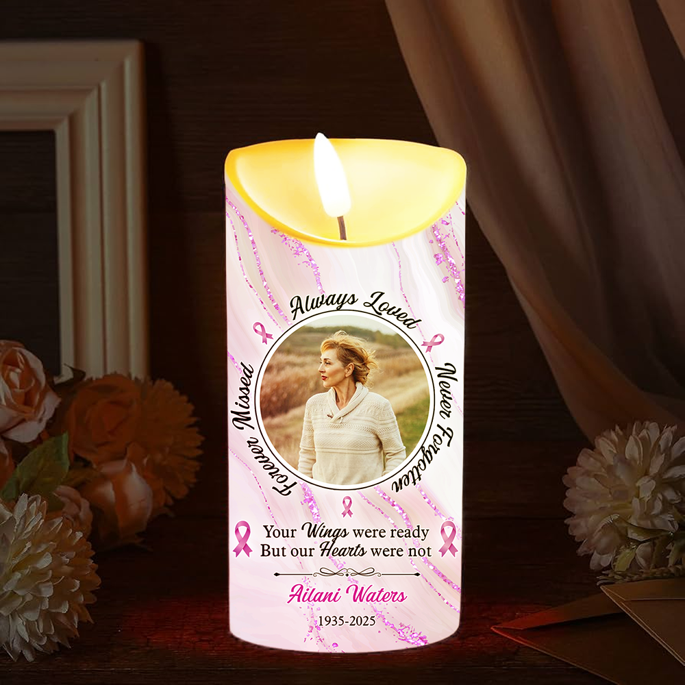 Custom Photo Always In Our Thoughts - Personalized Photo LED Candle
