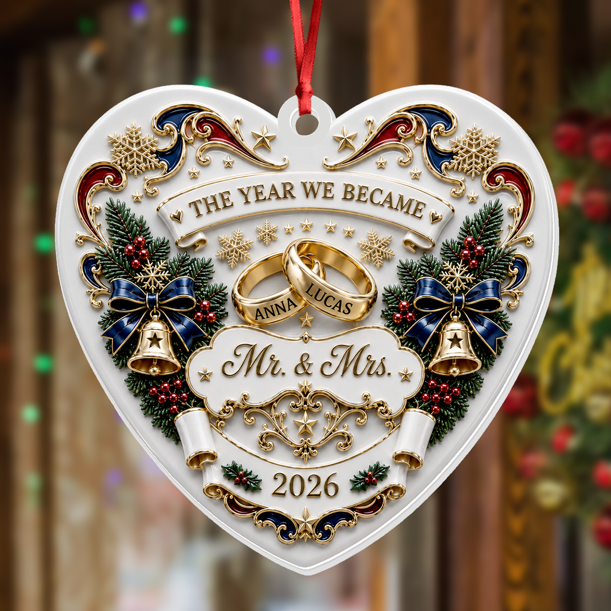 The Year We Became Mr Mrs - Real 3D Relief Ornament