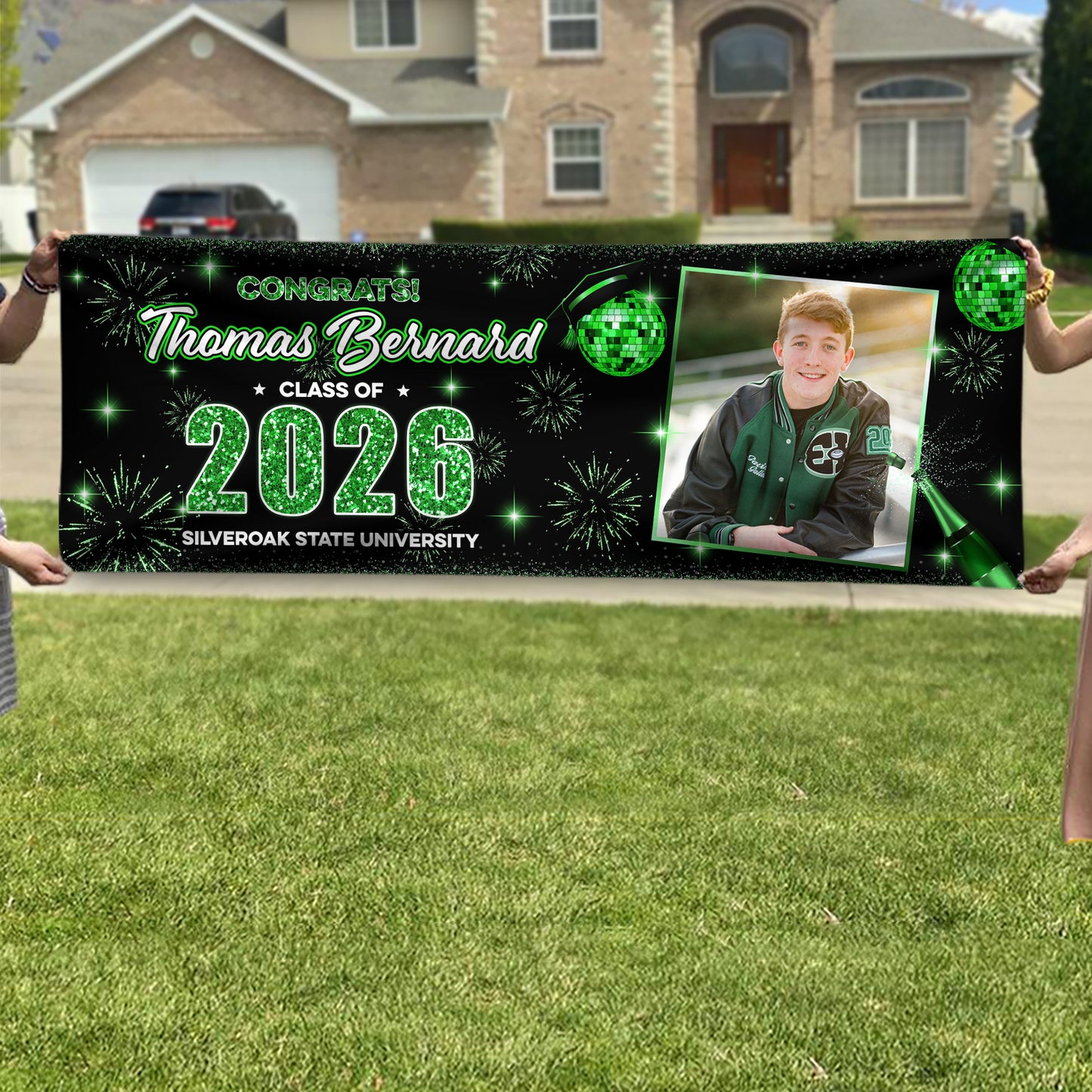 Custom Photo Congrats 2026 Style Personalized Banner - Graduation Decor