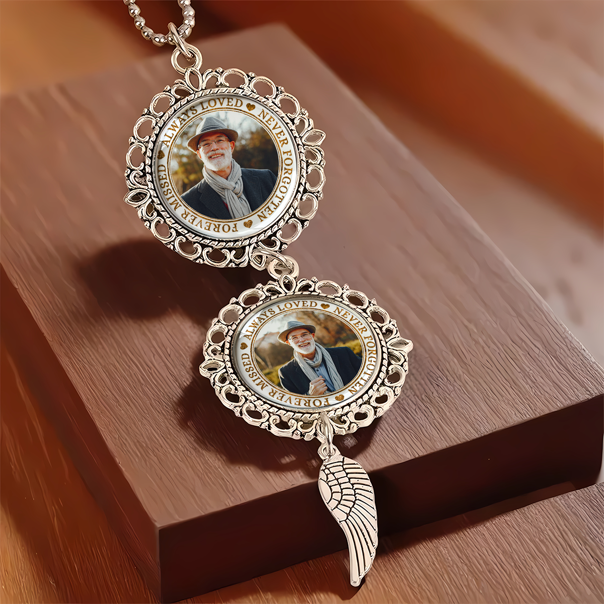 I Have An Angel Watching Over Me - Personalized Photo Car Ornament With Charm