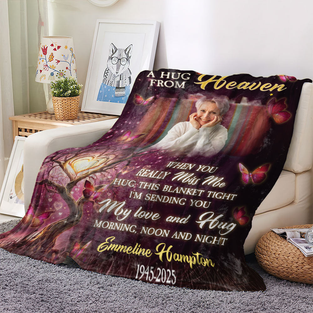 I am Always With You Purple - Memorial Personalized Custom Blanket - Sympathy Gift