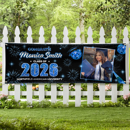 Custom Photo Congrats 2026 Style Personalized Banner - Graduation Decor