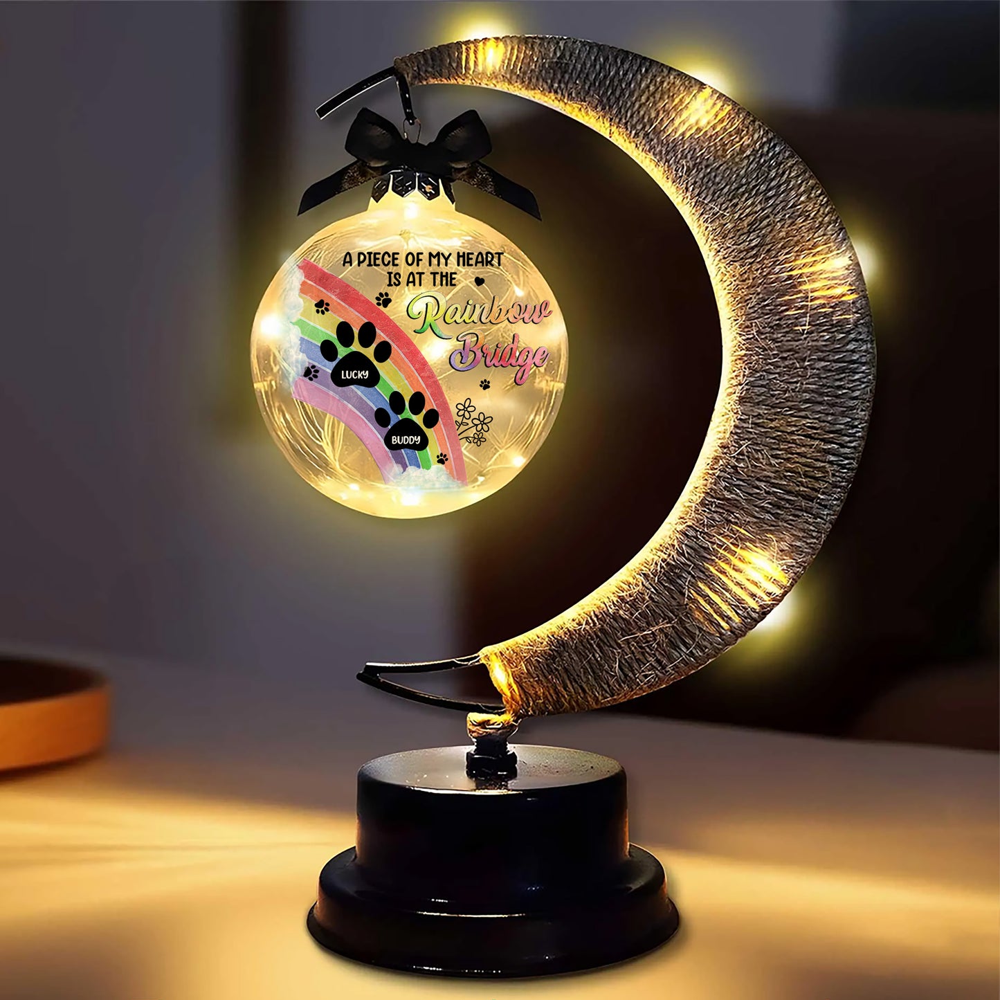 We Will Meet Again - Personalized Memorial Moon Led Lamp - Remembrance Gift, Sympathy Gift