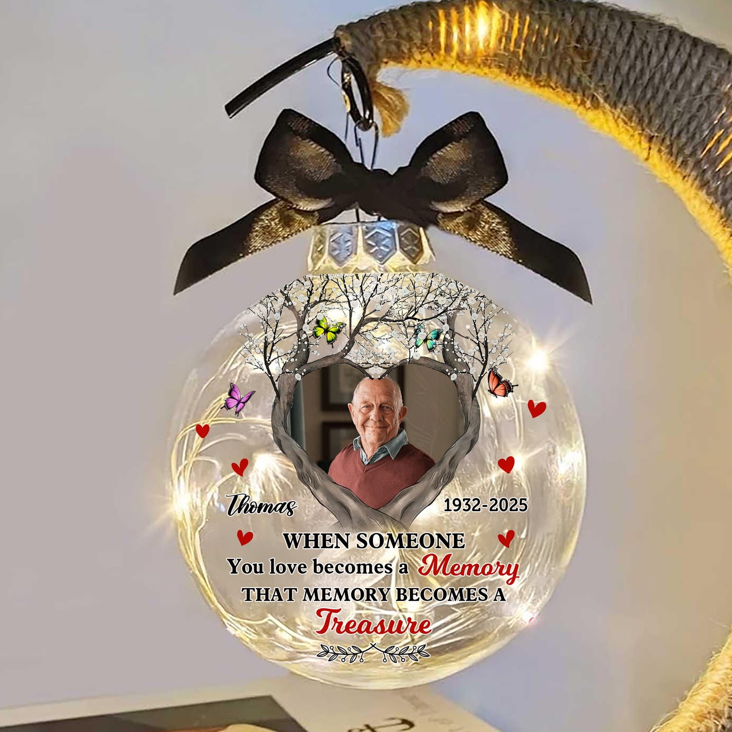 A Beautiful Soul, Forever Cherished - Personalized Memorial Moon Led Lamp - Remembrance Gift, Sympathy Gift