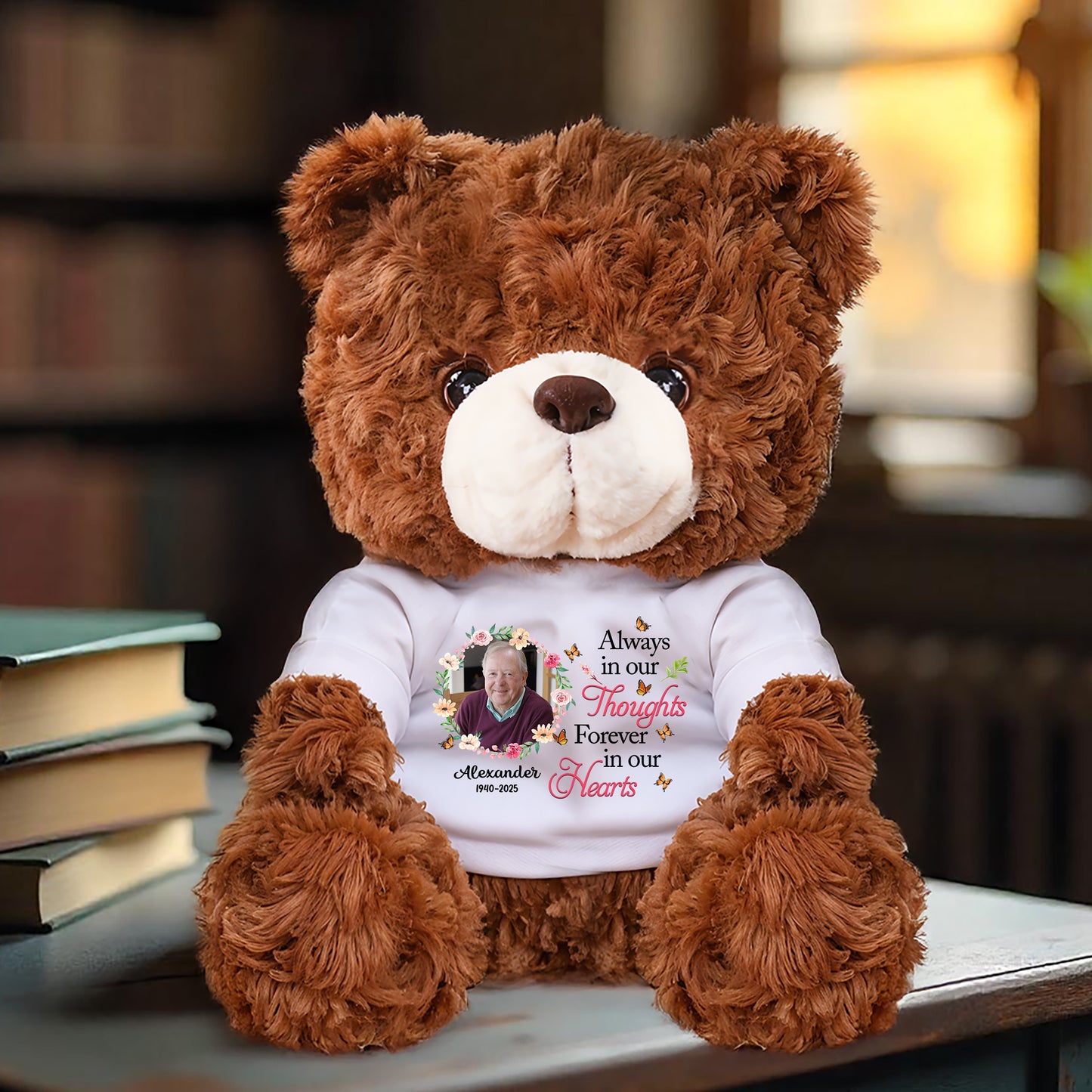 A Hug From Heaven Flowers - Memorial Personalized Custom Teddy Bear Plush