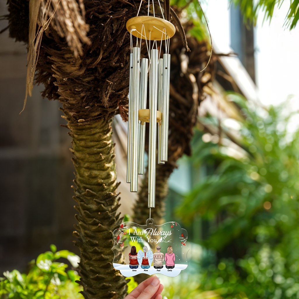 I Am Always With You - Personalized Memorial Wind Chime - Custom Suncatcher Wind Chime