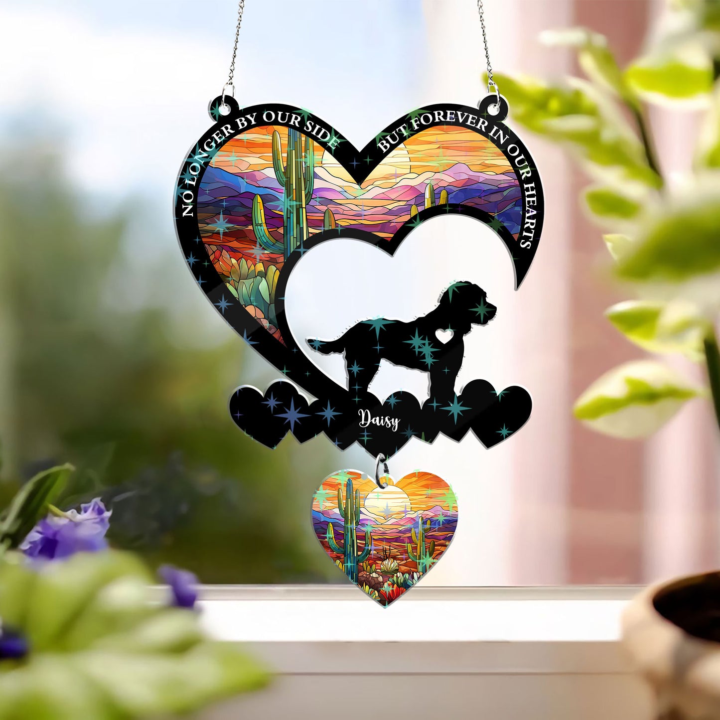 My Favorite Hello And My Hardest Goodbye - Personalized Custom Shape Hologram Window Decor